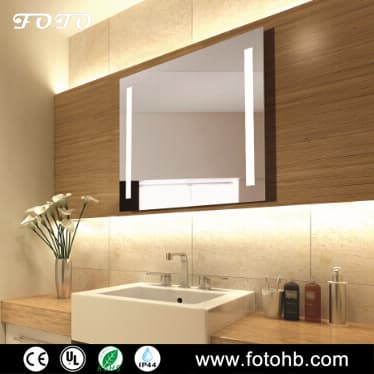 UL approved LED bathroom lighted mirror with touch switch